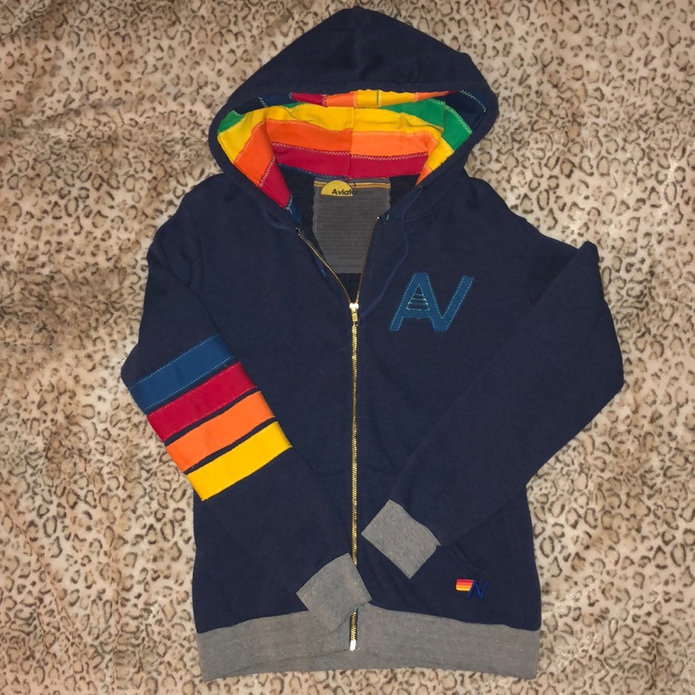 Aviator Nation Rainbow 🌈 Hoodie Small S